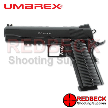 Umarex UX BlaMer Left Side View Showing the thumb safety. 