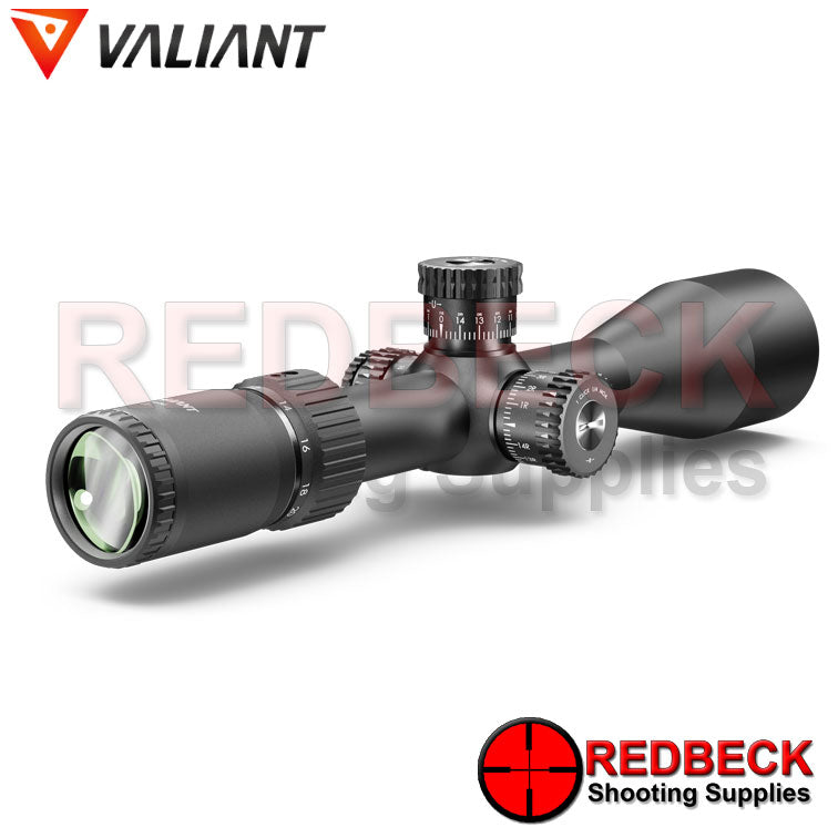 Valiant Optics Air Rifle and Rifle Scope Zephyr 5-20X50 Rear View Showing The Exposed Turrets. 