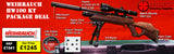 Weihrauch HW100KT PROFESSIONAL PACKAGE DEAL INCLUDES HW100KT AIRGUN HAWKE 3-12X50 SCOPE MATCH MOUNTS, HARDCASE, BIPOD TARGETS AND PELLETS