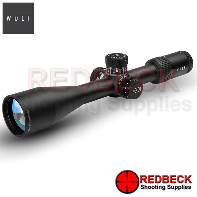WULF Defender 30 5-25x50 Rifle Scope Front View showing the 50mm front objective. 