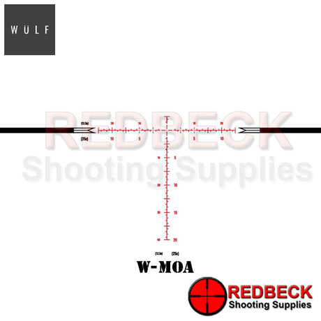 WULF Defender 30 5-25x50 Rifle Scope Reticle W-MOA View
