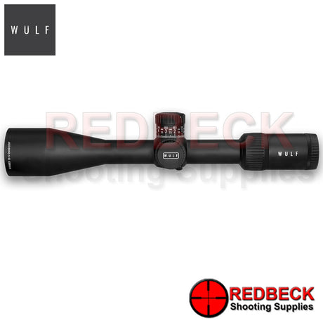 WULF Defender 30 5-25x50 Rifle Scope Side View showing the wulf logo. 