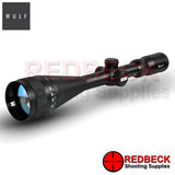 WULF Fireball LR-4 16x50 Rifle Scope Front View showing the 50mm objective  lens. 