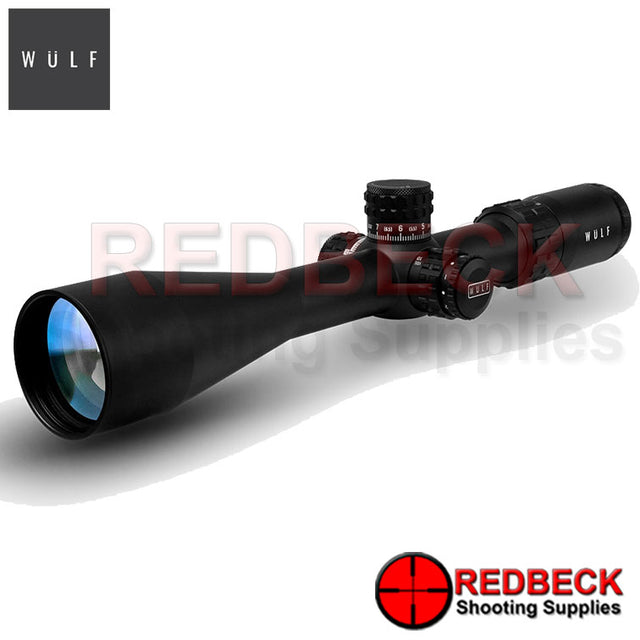 WULF Lightning 30E 6-24x50 Rifle Scope Front View showing the 50mm front objective lens. 