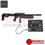 WULF Vulcan 4500 Portable Compressor Attached View Showing the compressor attached to an air rifle and the overall look of the process. 