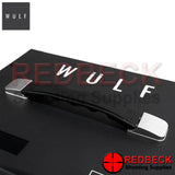 WULF Vulcan 4500 Portable Compressor Carry Handle View Showing the WULF logo and the textured grip. 