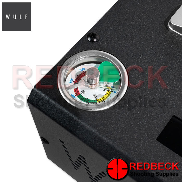 WULF Vulcan 4500 Portable Compressor Gauge View. 
