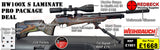 Weihrauch HW100 X S Laminate Air Rifle. Fully tested certificated quality airgun.

Manufacturers Guarantee
Weihrauch HW100X S Laminate
Weihrauch Silencer
Hawke 3-12x50 AO IR Scope
Match Mounts
2 Magazines
Fill Valve
ABS Hard Case
Replacement Bipod Stud
Tilt Bipod