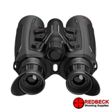 HIKMICRO HABROK 4K HH35L 2.0 day, night and thermal binoculars – eyepiece view – Redbeck Shooting Supplies