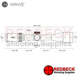 Hawke Vantage SF 4-16×44 ½ Mil Dot scope diagram