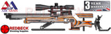 The Air Arms XTi-50 Field Target air rifle with Orange Laminate Stock Left Hand View.