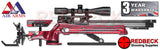 The Air Arms XTi-50 Field Target air rifle with Red Laminate Stock Right Hand View.
