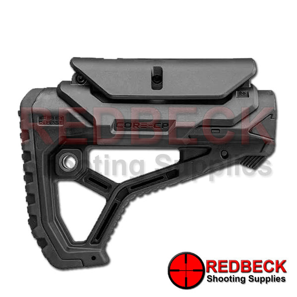 FAB DEFENSE GL CORE COLLAPSIBLE AR15 BUTTSTOCK WITH CHEEK RISER BLACK