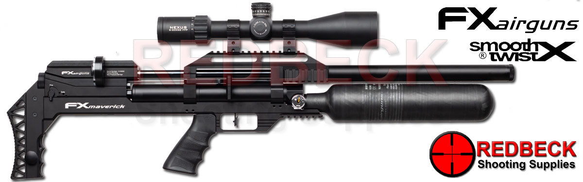 FX Maverick Air Rifle in Black with Carbon Bottle