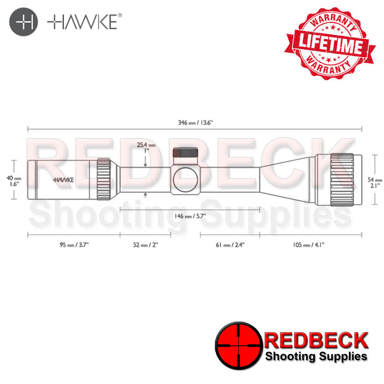 Hawke Vantage 4-12×40 AO Rimfire .17 HMR