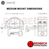 Hawke Match Mounts 1" 2 Piece Weaver