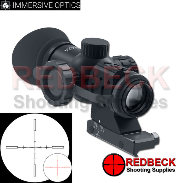 Immersive Optics 10x24 Prismatic Air Rifle Scope Mil Dot with MOA Adjustable Mounts
