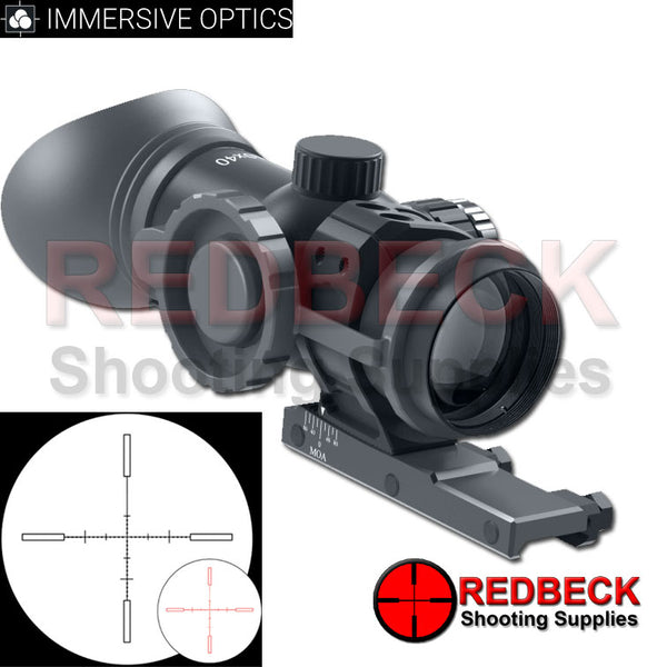 Immersive Optics 10x40 Prismatic Air Rifle Scope Mil Dot with MOA Adjustable Mounts