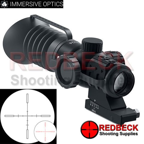 Immersive Optics 5x24 Mil Dot Air Rifle Scope with Reticle Showing.