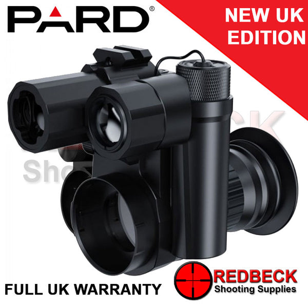 Pard NV007SP LRF Night Vision Add On, with built in Laser Range Finder. fRONT VIEW OF LENSE AND LASER RANGEFINDER