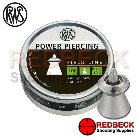 RWS Power Piercing .22 5.5mm Air Rifle Hunting Pellets 100 Per Tin