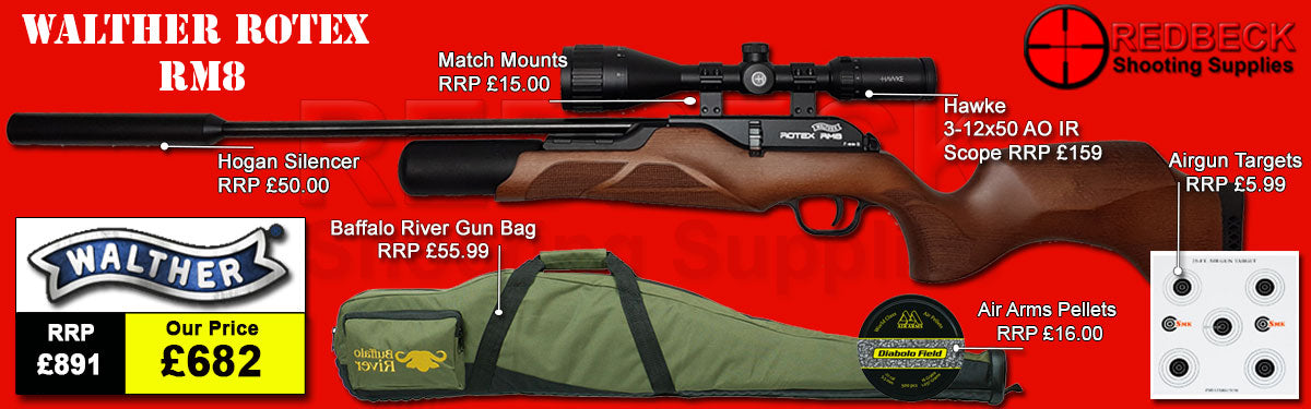Walther RM8 Wood Stock Airrifle Bag Package deal